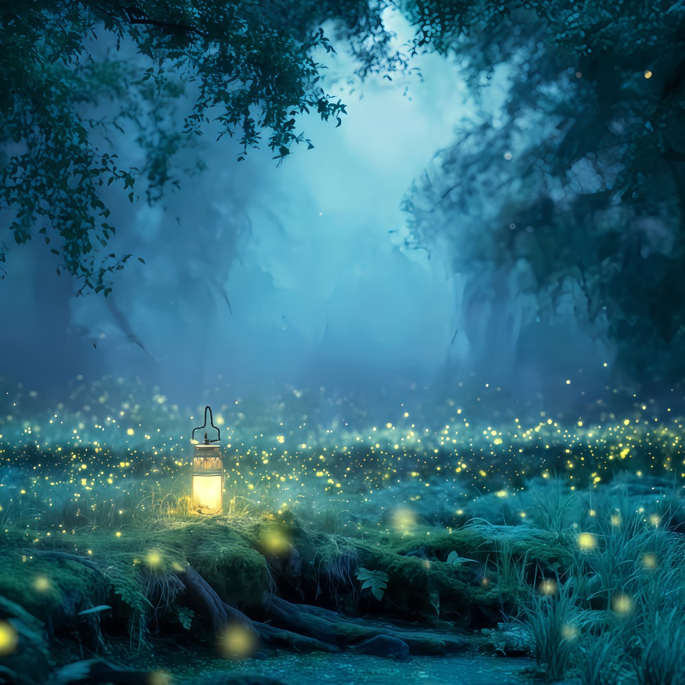 Haunted Forest Backdrop Enchanted Forest Firefly Light Halloween Photography Backdrop UK TWW510-39