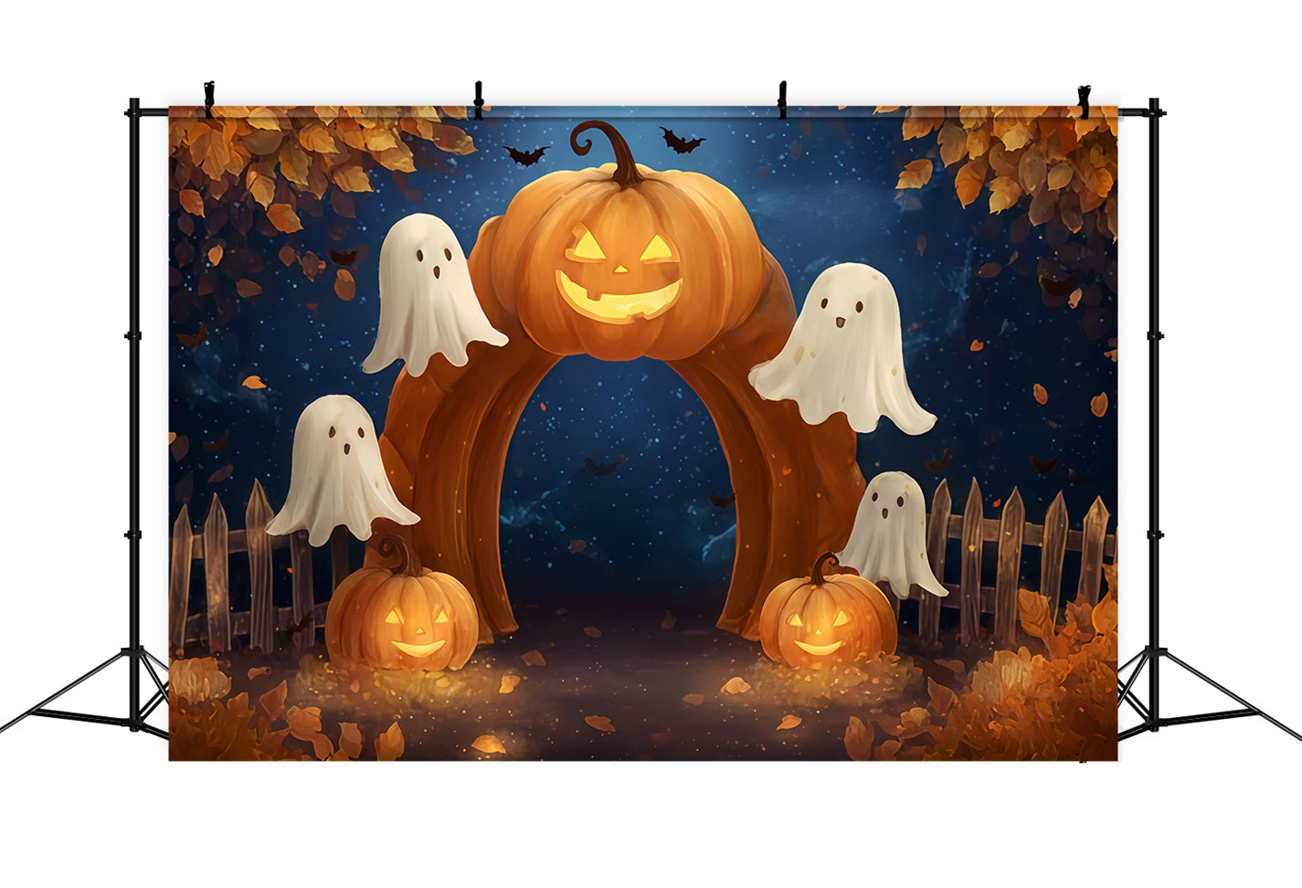 Halloween Ghost Backdrop Pumpkin Arch Ghost Path Halloween Backdrops UK TWW510-42