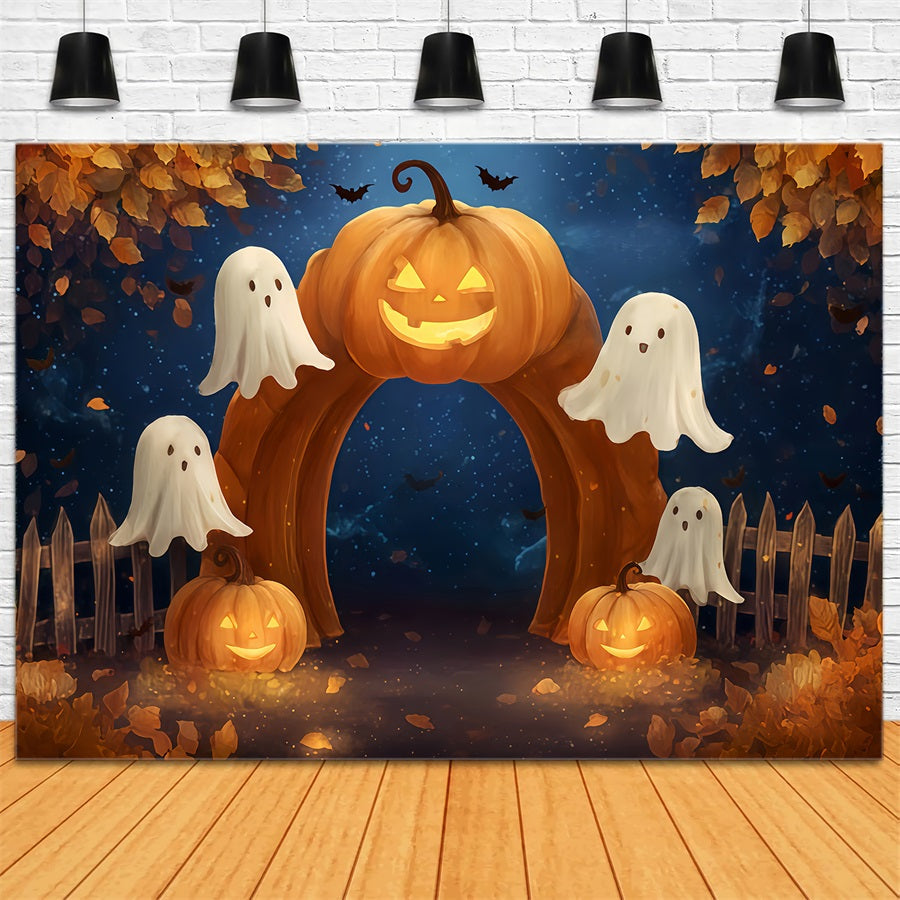 Halloween Ghost Backdrop Pumpkin Arch Ghost Path Halloween Backdrops UK TWW510-42