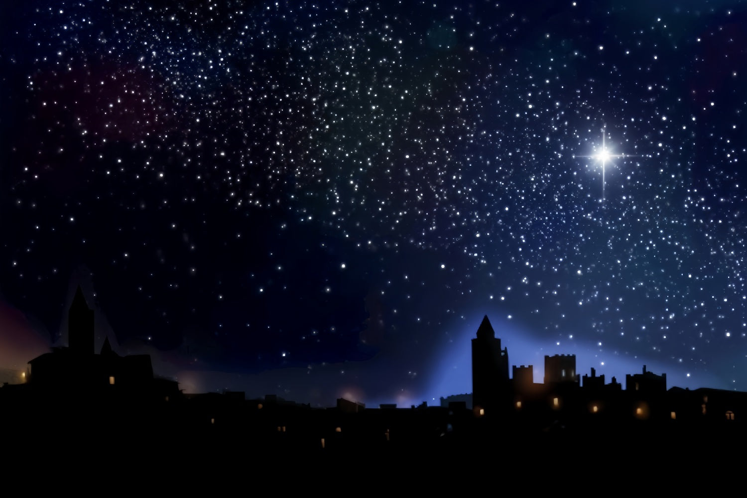 Nativity Backdrop Starry Bethlehem Holy Night Christmas Photo Backdrops UK TWW510-53