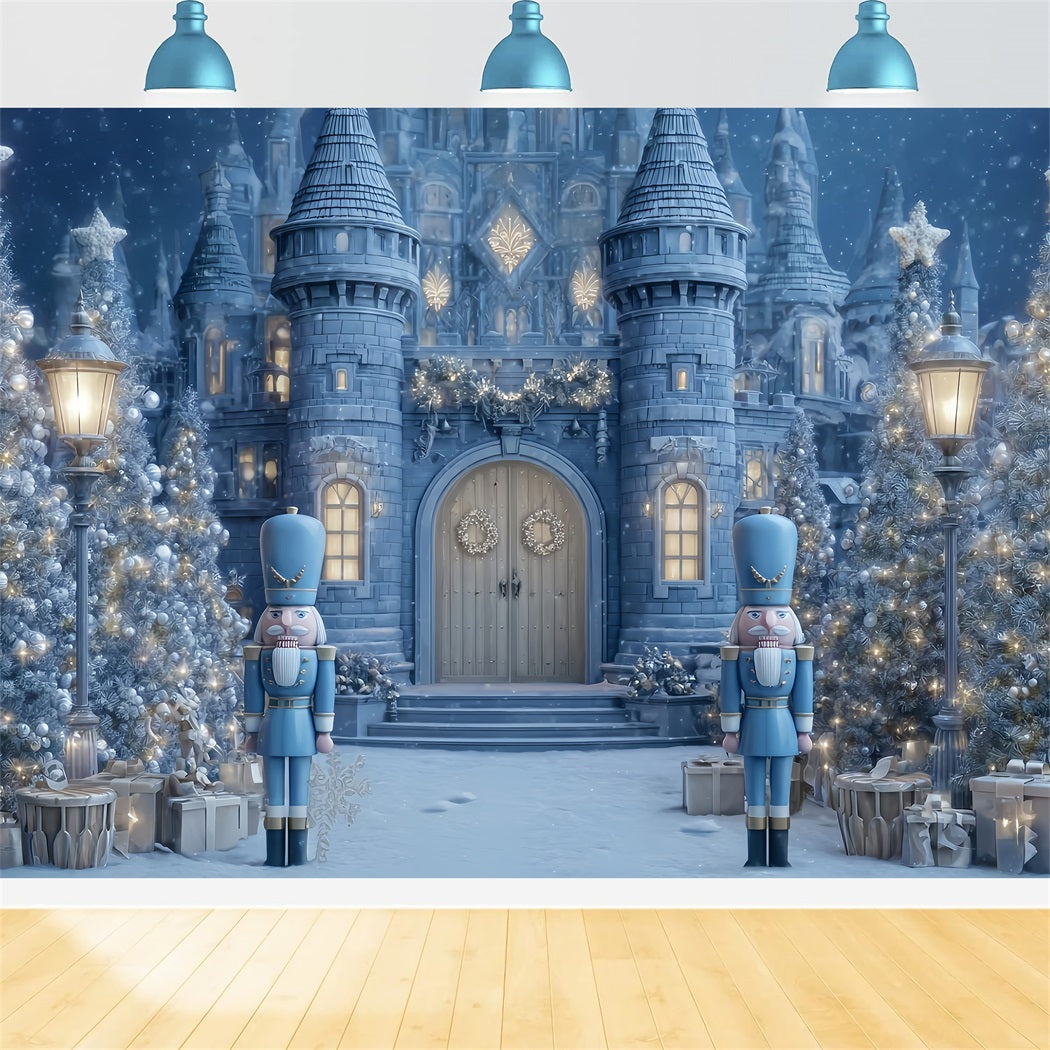 Nutcracker Backdrop Blue Nutcracker Castle Gate Christmas Backdrop Ideas UK TWW510-69