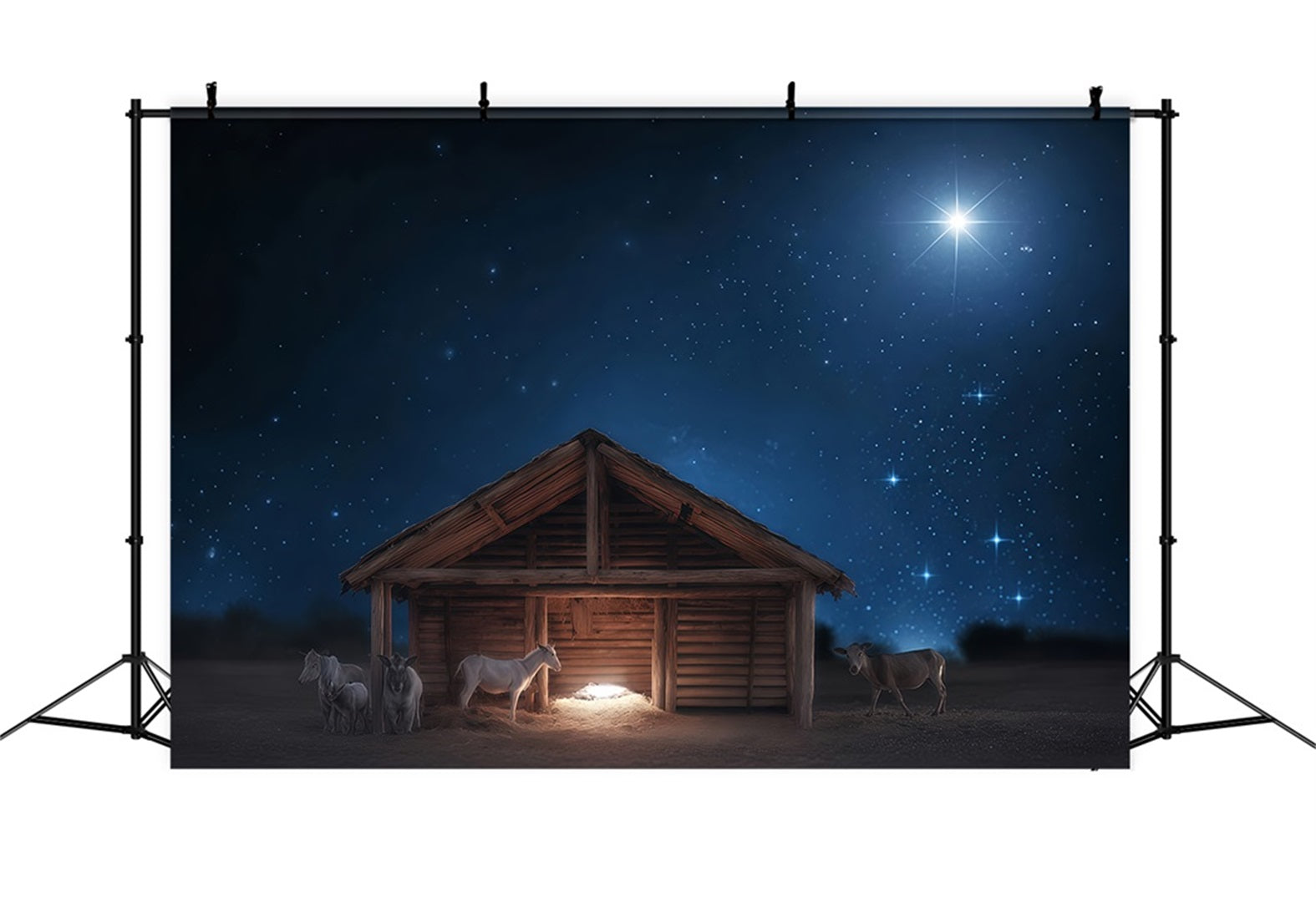 Nativity Backdrop Silent Night Manger Glow Christmas Backdrop Ideas UK TWW510-77
