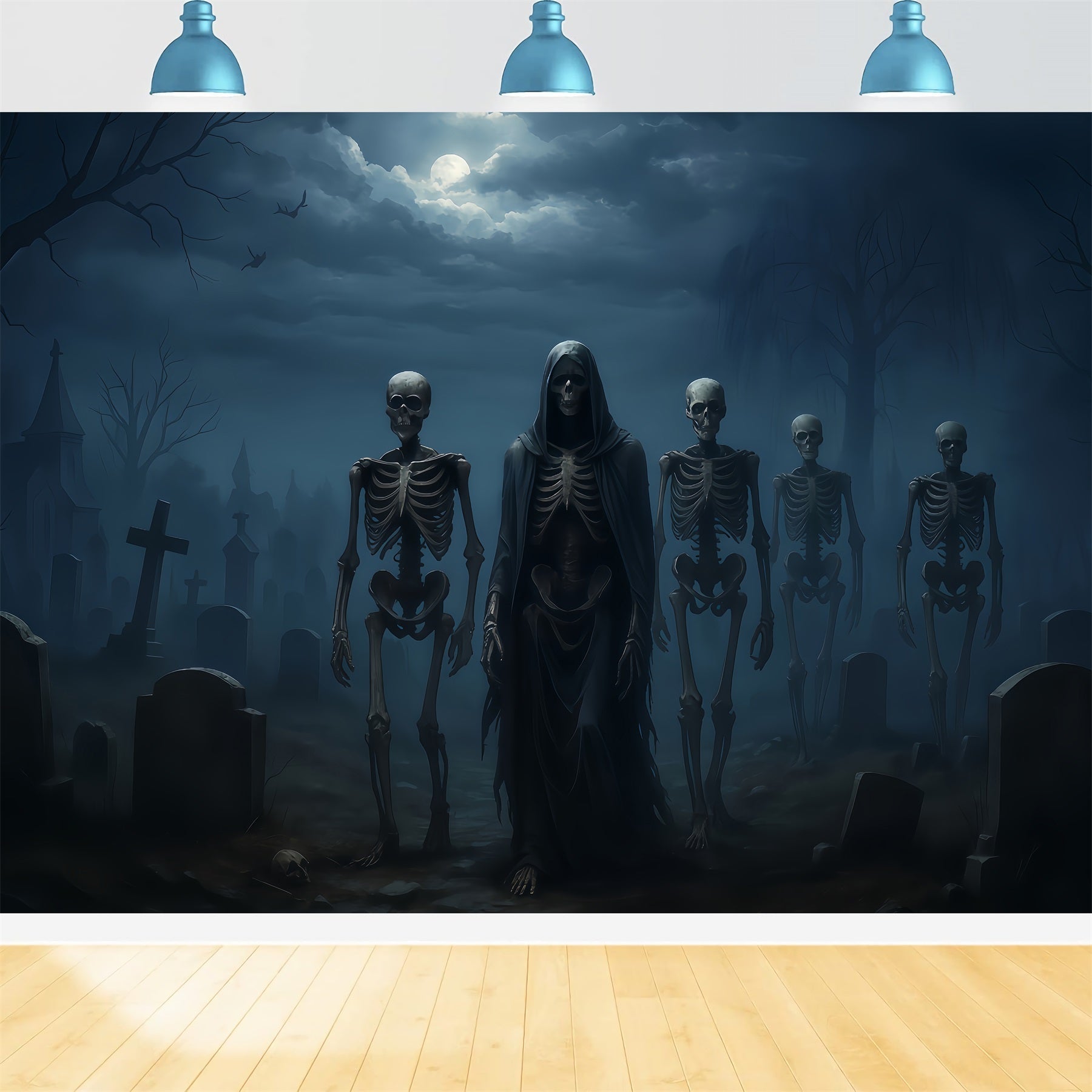 Halloween Ghost Backdrop Skeleton Army Midnight March Spooky Halloween Backdrop UK TWW510-8