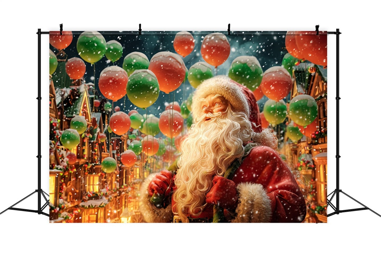 Santa Claus Backdrop Santa Balloons Winter Parade Christmas Backdrops Sale UK TWW510-92