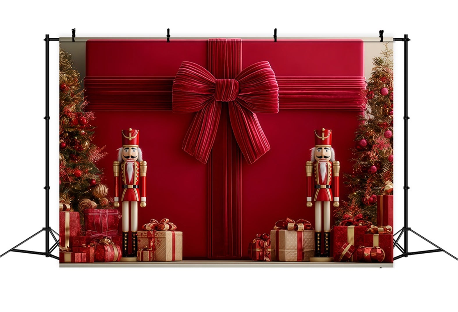 Giant Bow Backdrop Giant Gift Nutcracker Display Christmas Backdrops UK TWW510-97