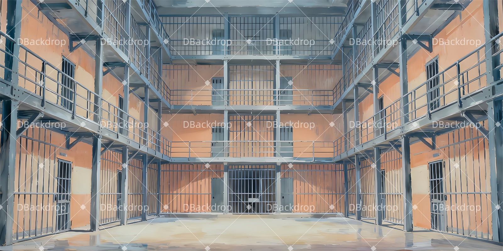 Performance Backdrop Prison Visiting Area Theater Stage Backdrop UK TWW510-T17