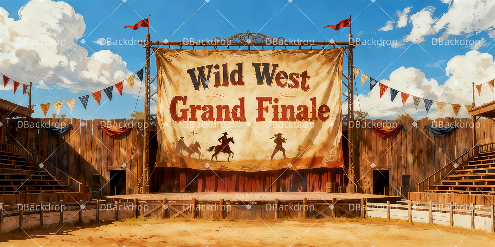 Theater Stage Backdrop Buffalo Bill’s Big Arena Stage Backdrop UK TWW511-T20