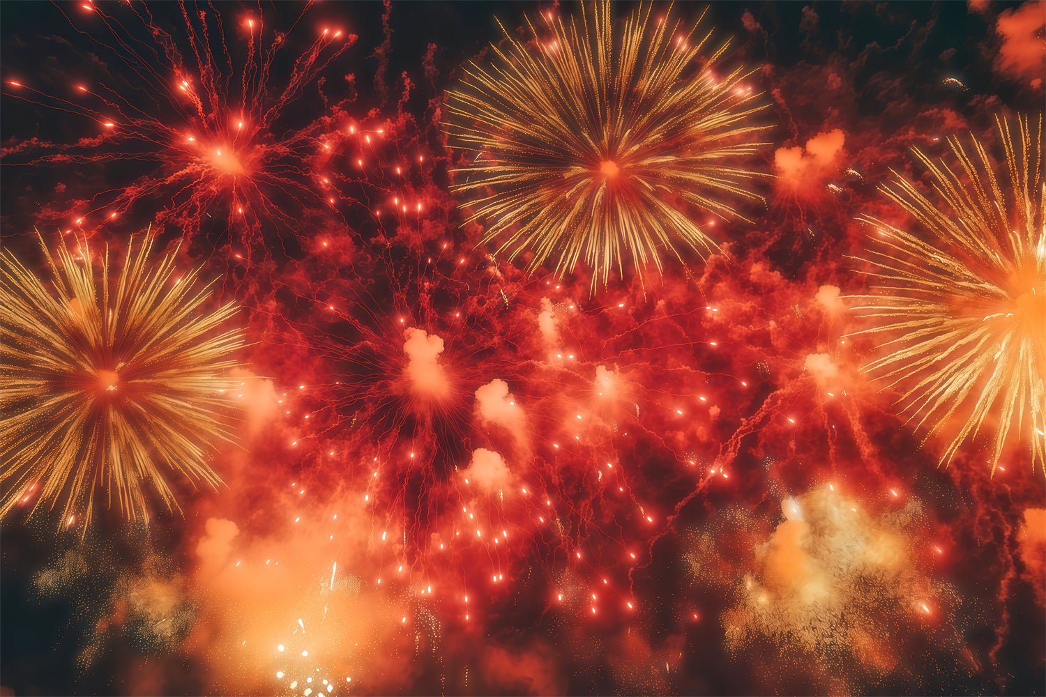 New Years Backdrop Crimson Burst Firework Sky New Year's Eve Backdrop UK TWW512-11