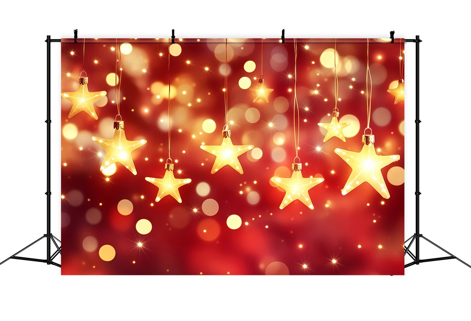 New Years Backdrops Hanging Star Lights Bokeh Gold Glitter Backdrop UK TWW512-26