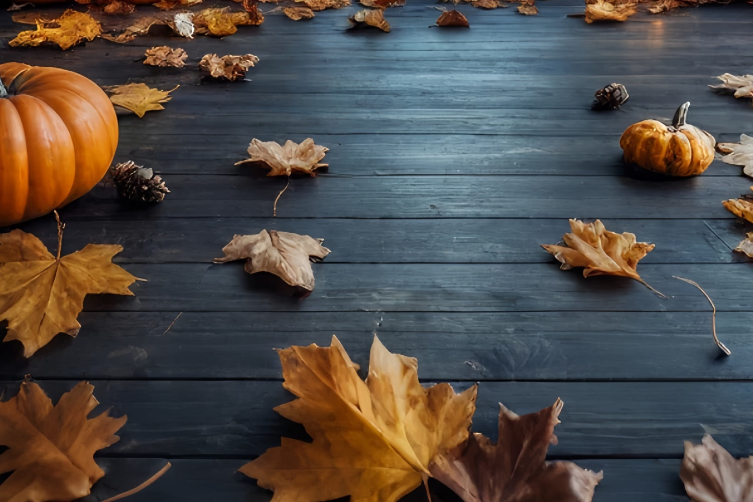 Floor Backdrops Leaves Pumpkin Rustic Floor Backdrop UK TWW57-12