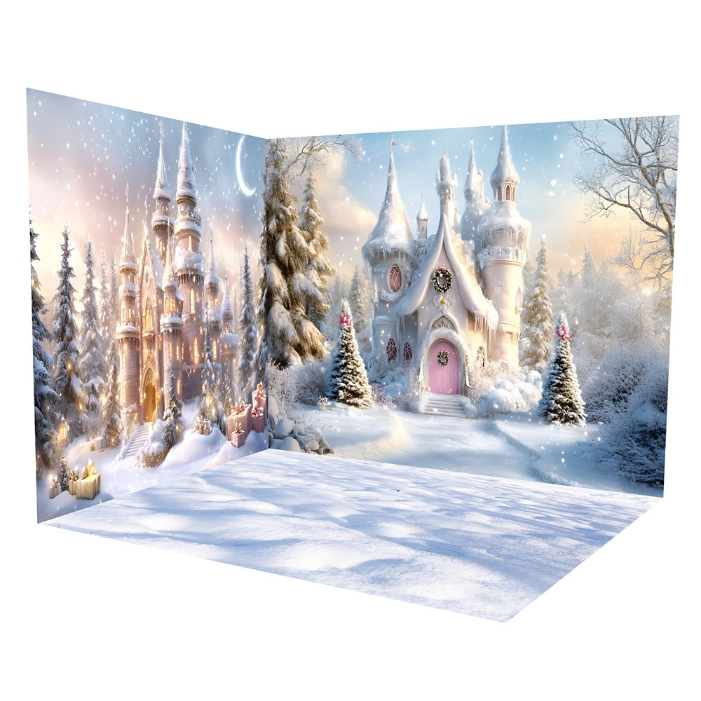 Christmas Backdrops Winter Fantasy Castle Backdrop Room Set UK TWW57-48