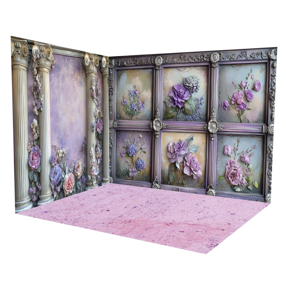 Vintage Backdrops Lavender Blossom Gallery Backdrop Room Set UK TWW57-64