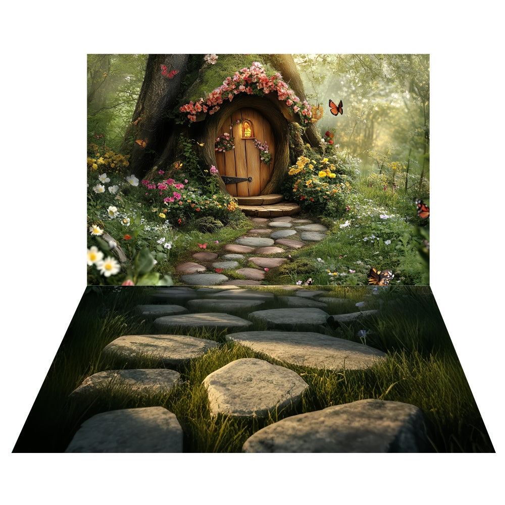 Secret Garden Entry Backdrop+Pebble Pathway Floor Backdrop UK TWW57-82