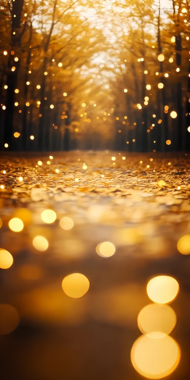 Fall Forest Sparkling Amber Trail Sweep Backdrop UK TWW57-86