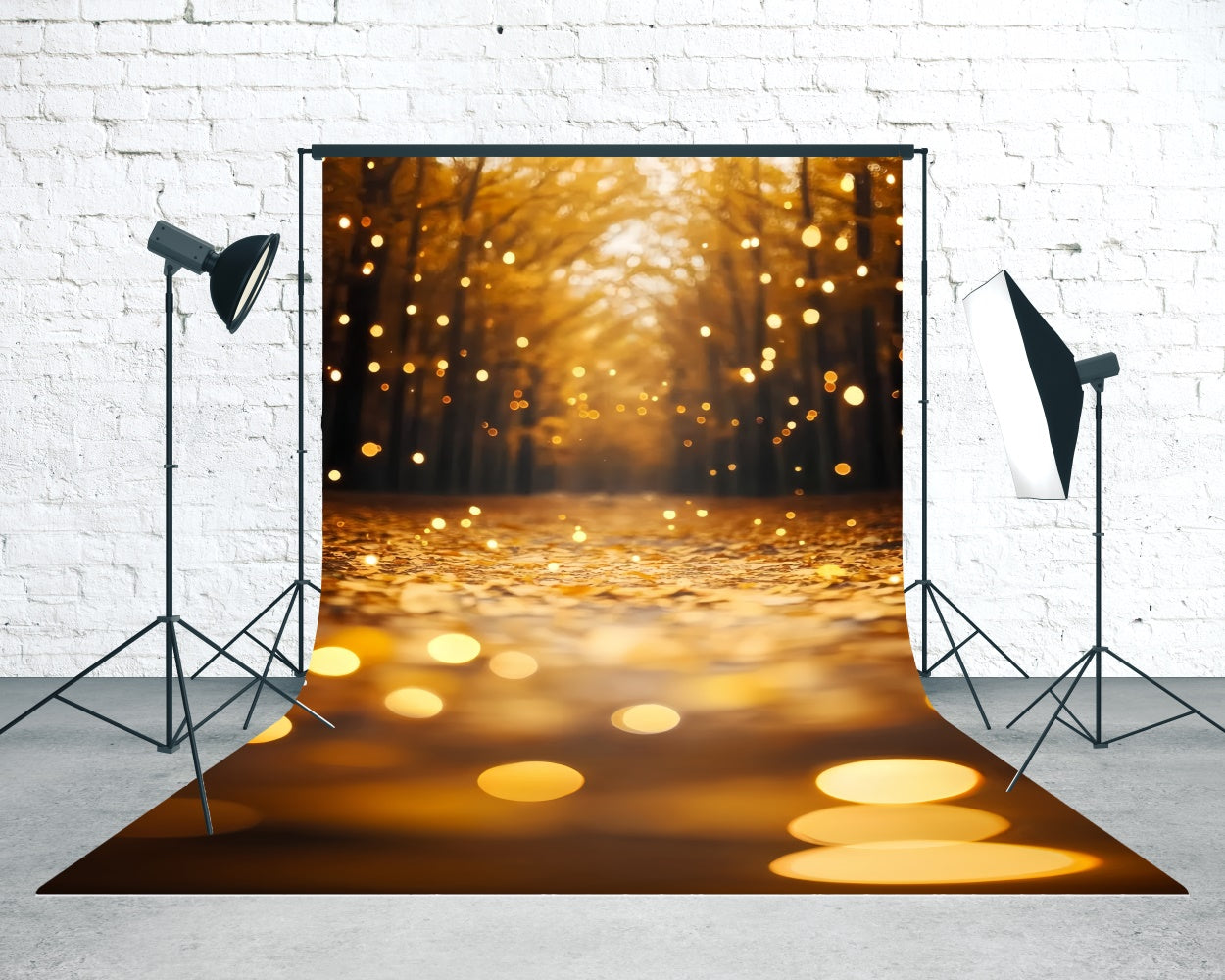 Fall Forest Sparkling Amber Trail Sweep Backdrop UK TWW57-86
