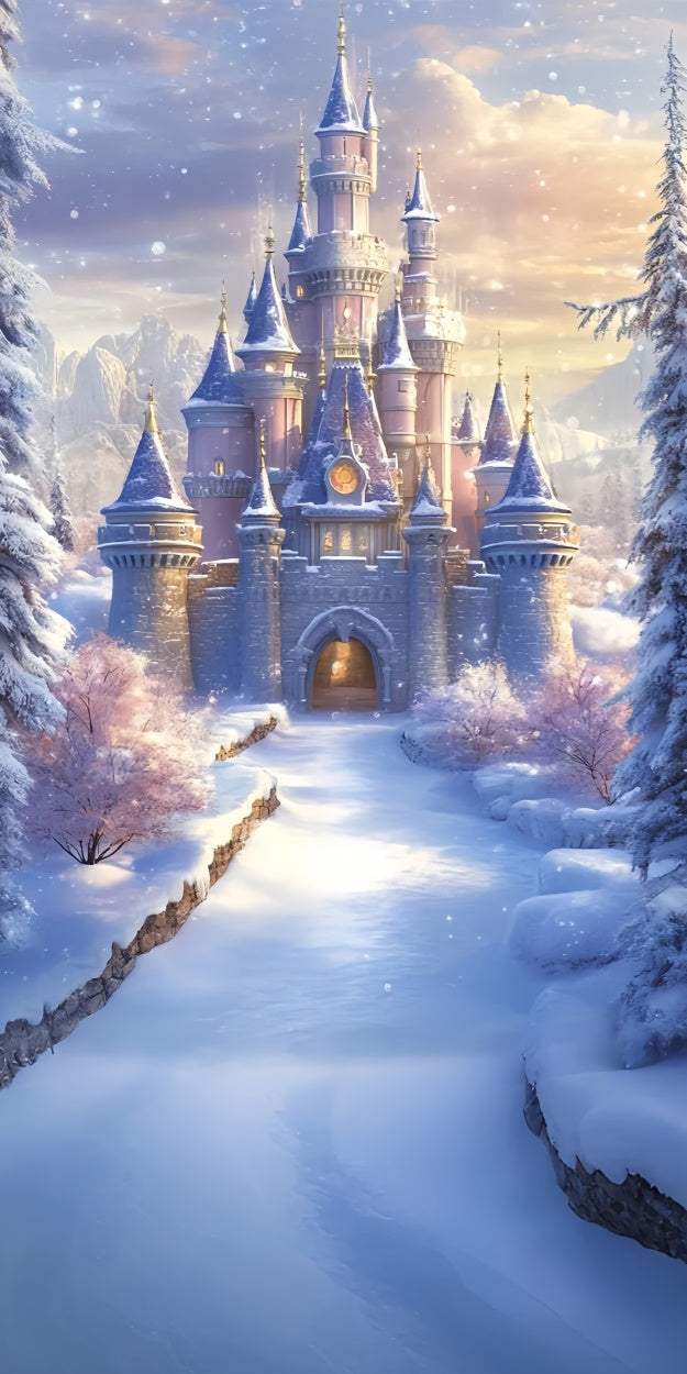 Winter Photo Backdrop Royal Winter Castle Sweep Backdrop UK TWW57-98