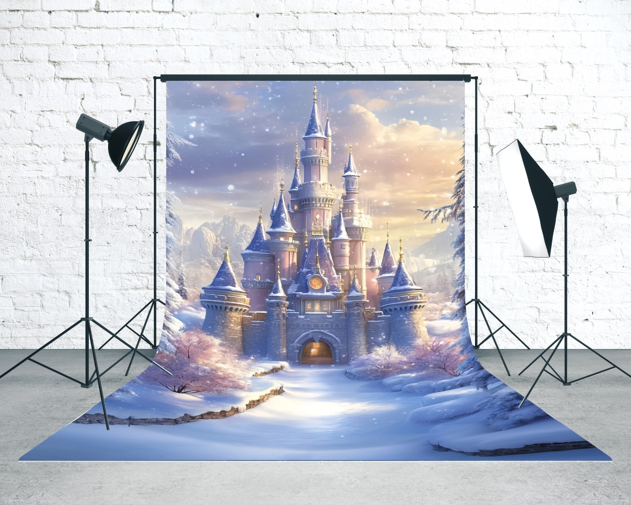 Winter Photo Backdrop Royal Winter Castle Sweep Backdrop UK TWW57-98