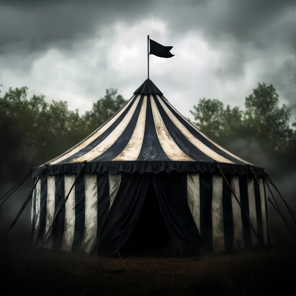 Carnival Tent Backdrop Vintage Black White Tent Circus Carnival Backdrop UK TWW59-10