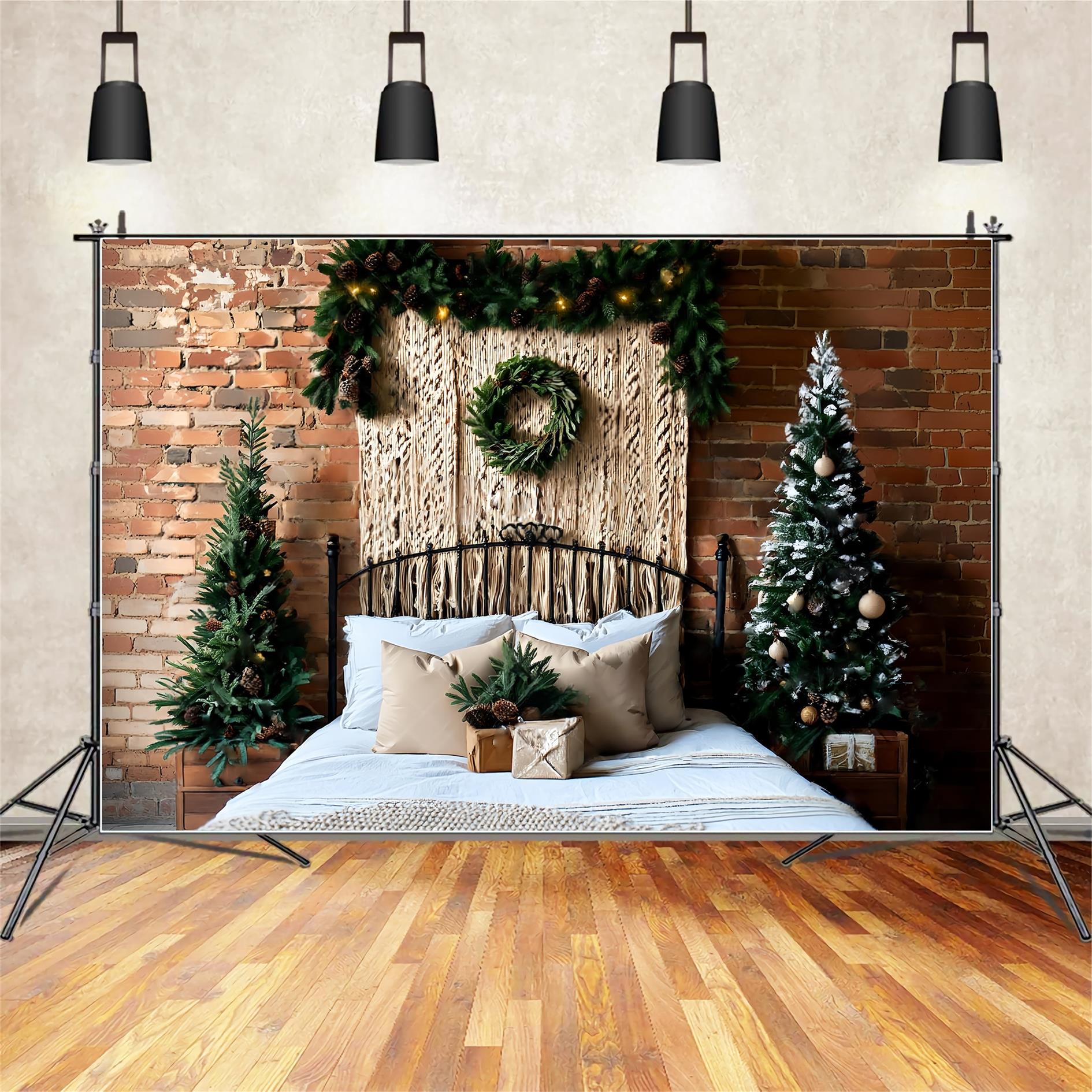 Headboard Backdrop Macrame Rustic Bed Christmas Backdrop for Photos UK TWW59-103