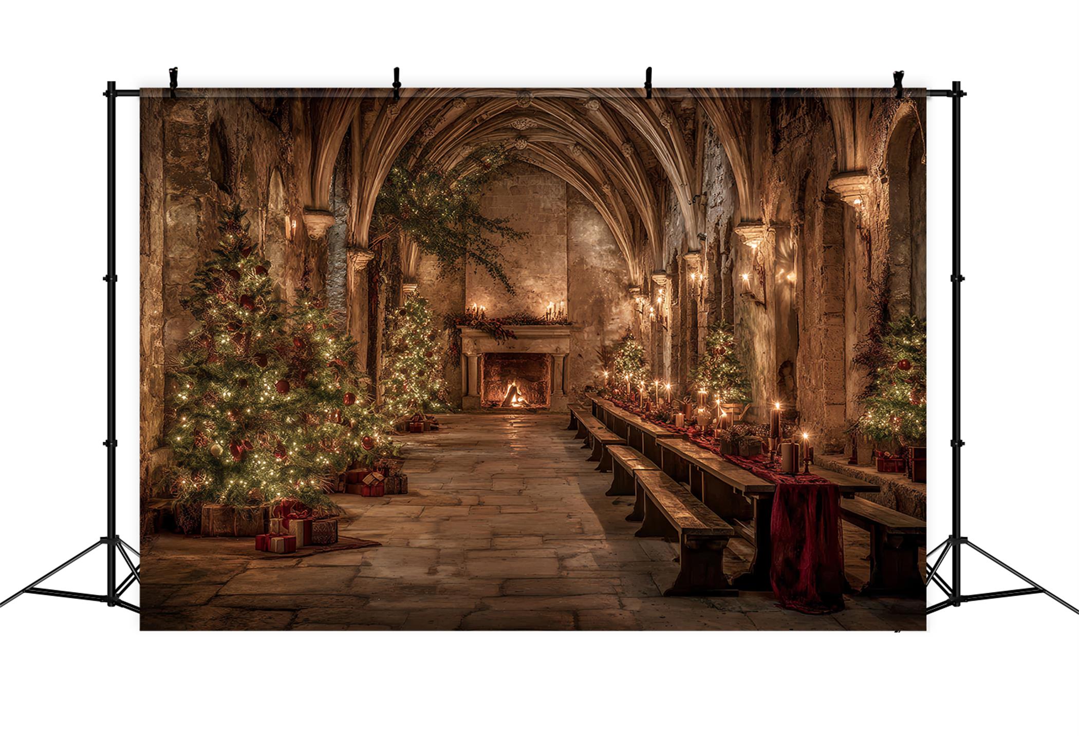 Church Backdrop Medieval Banquet Hall Christmas Professional Christmas Backdrops UK TWW59-112