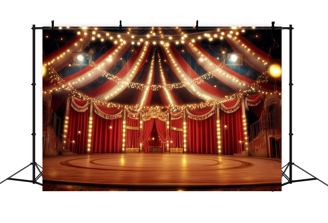 Carnival Tent Backdrop Grand Red Velvet Stage Photography Circus Backdrop UK TWW59-12