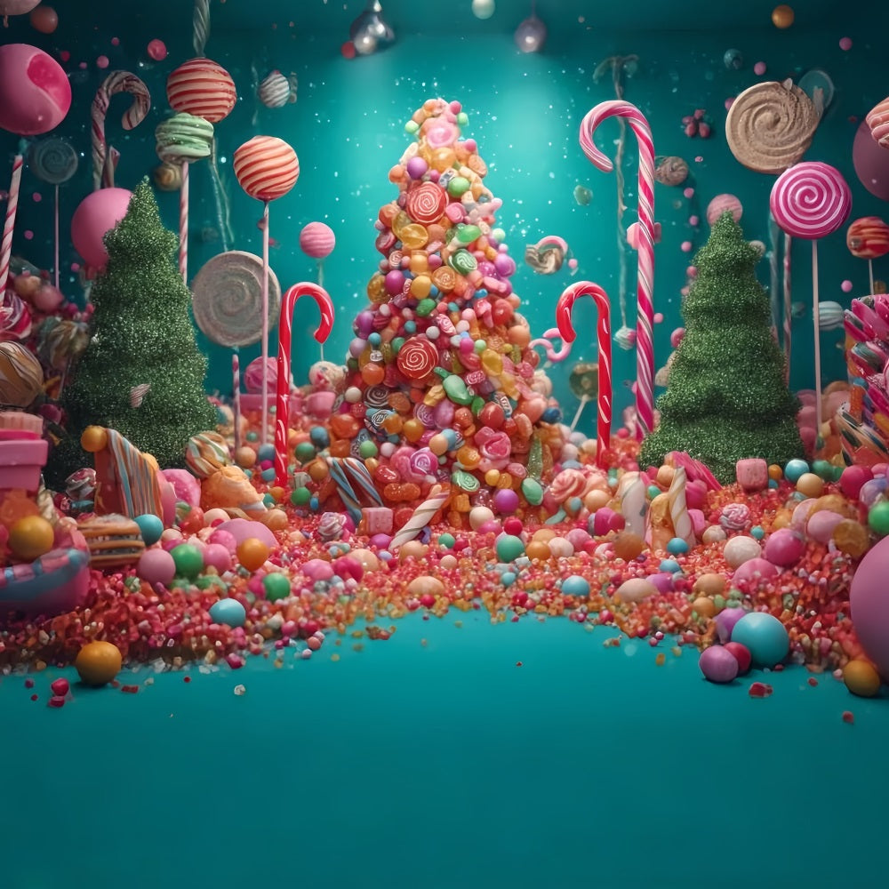 Candyland Backdrop Candy Wonderland Christmas Tree Christmas Backdrop UK TWW59-126