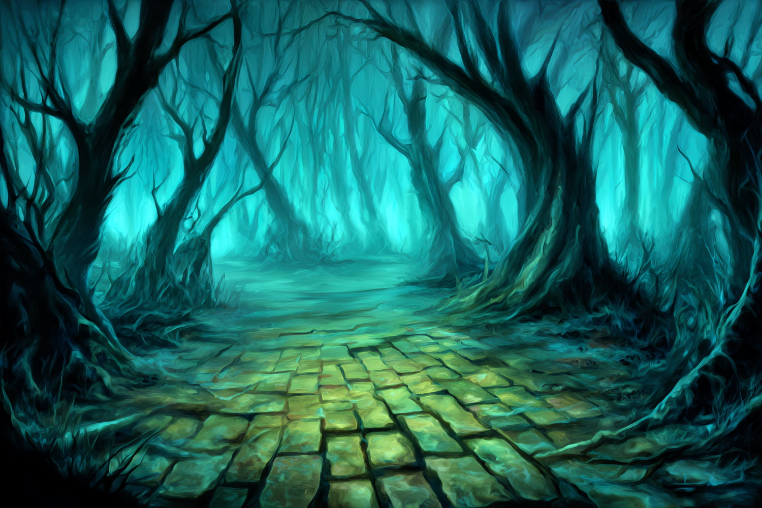 Haunted Forest Backdrop Twisted Trees Mystic Path Spooky Forest Backdrop UK TWW59-136