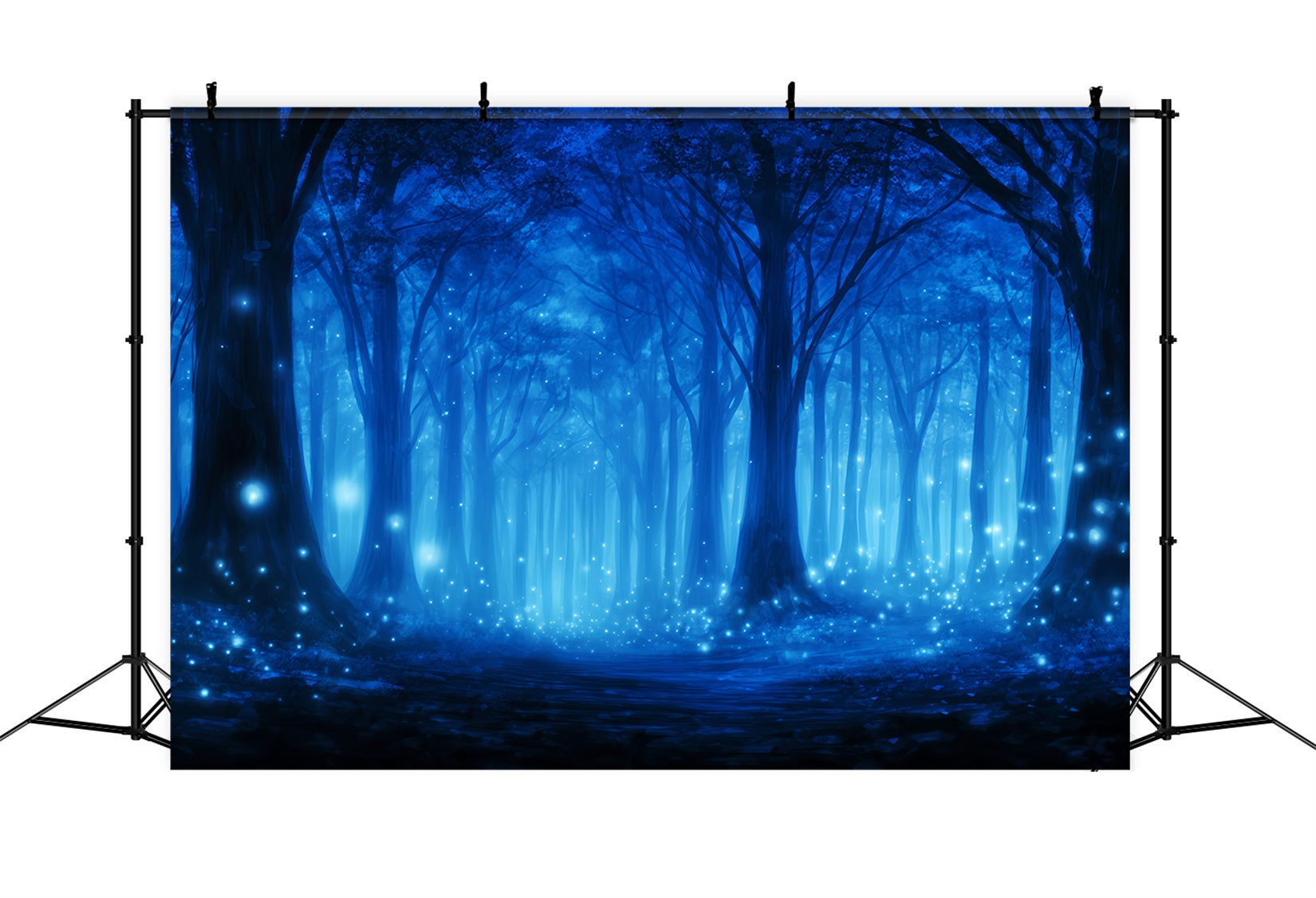 Dark Forest Backdrop Blue Enchanted Firefly Woods Night Forest Backdrop UK TWW59-140