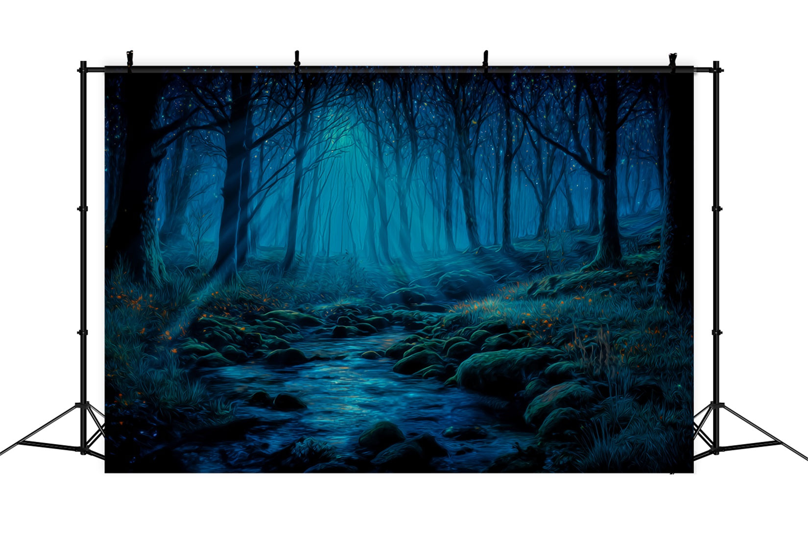 Haunted Forest Backdrop Moonlit Stream Mystic Forest Photo Backdrop UK TWW59-142