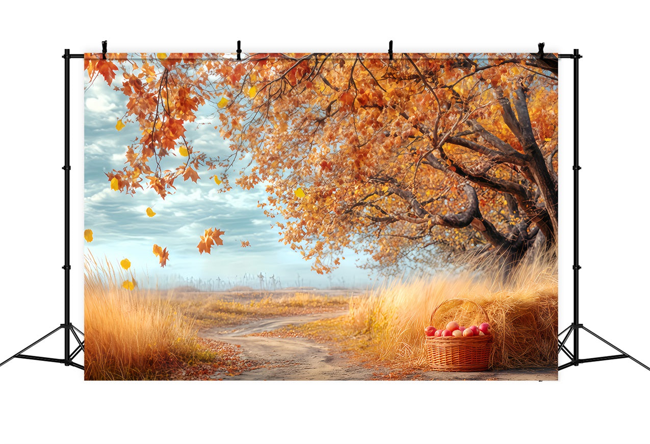 Fall Forest Backdrop Rustic Orchard Autumn Path Forest Backdrop UK TWW59-150
