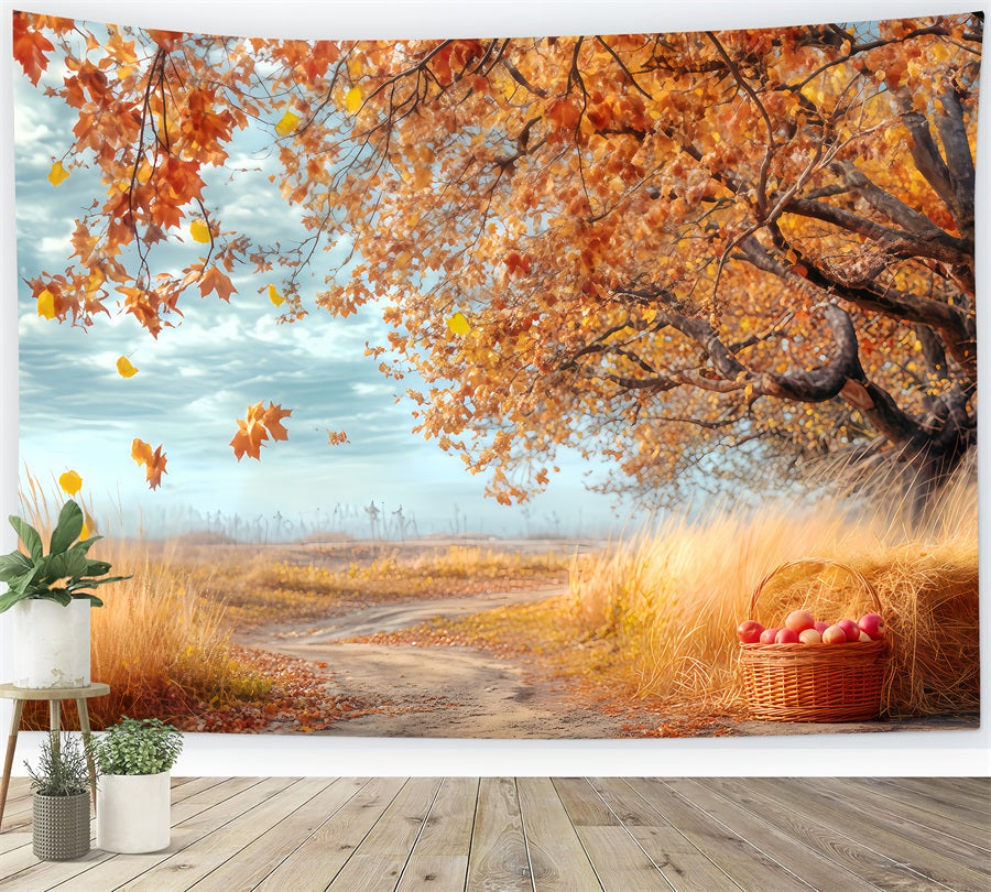 Fall Forest Backdrop Rustic Orchard Autumn Path Forest Backdrop UK TWW59-150