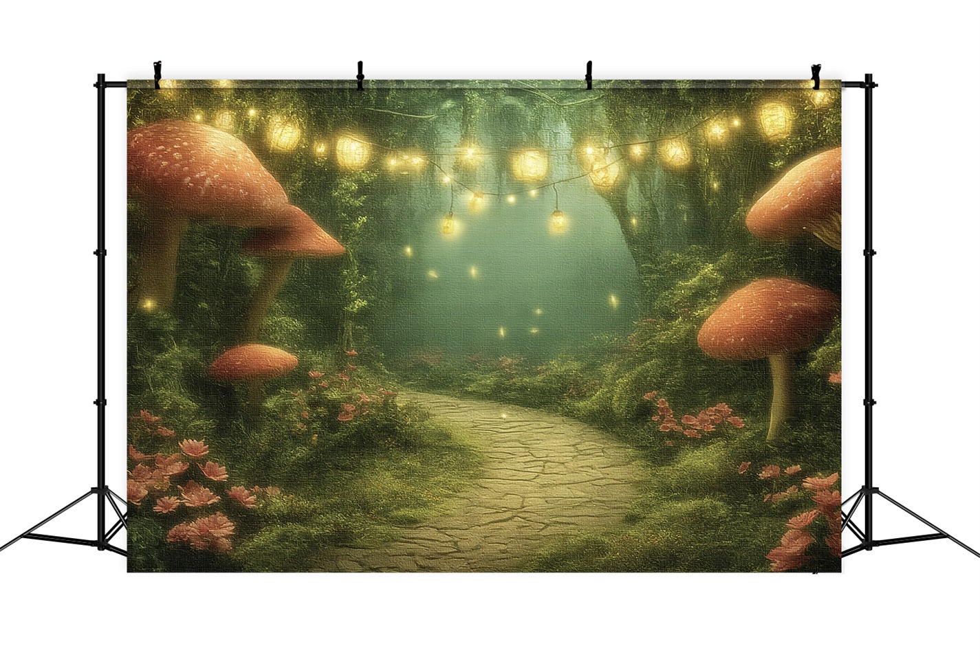 Fairy Forest Backdrop Lantern Mushroom Trail Enchanted Forest Backdrop UK TWW59-151