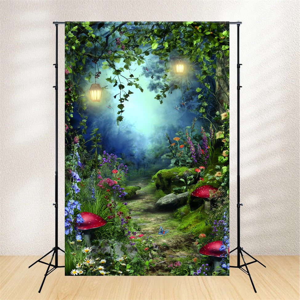 Magical Forest Backdrop Fairy Garden Lantern Fairytale Forest Backdrop UK TWW59-156