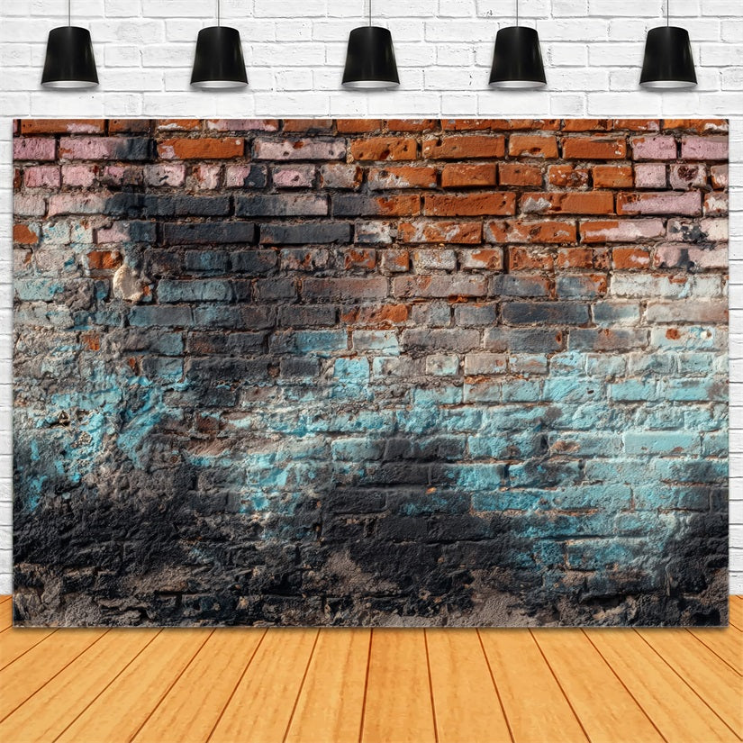 Brick Photography Backdrop Vintage Weathered Graffiti Wall Brick Backdrop UK TWW59-165