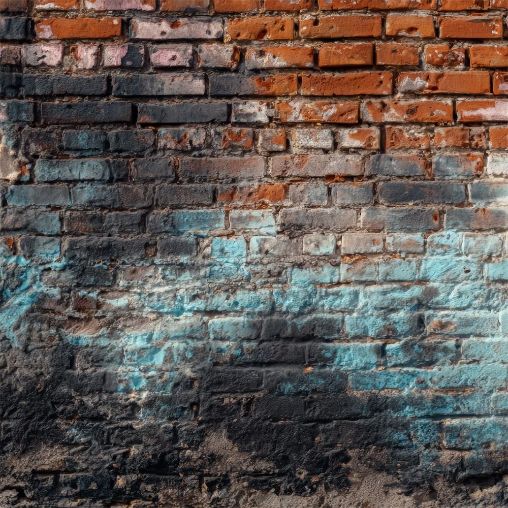 Brick Photography Backdrop Vintage Weathered Graffiti Wall Brick Backdrop UK TWW59-165