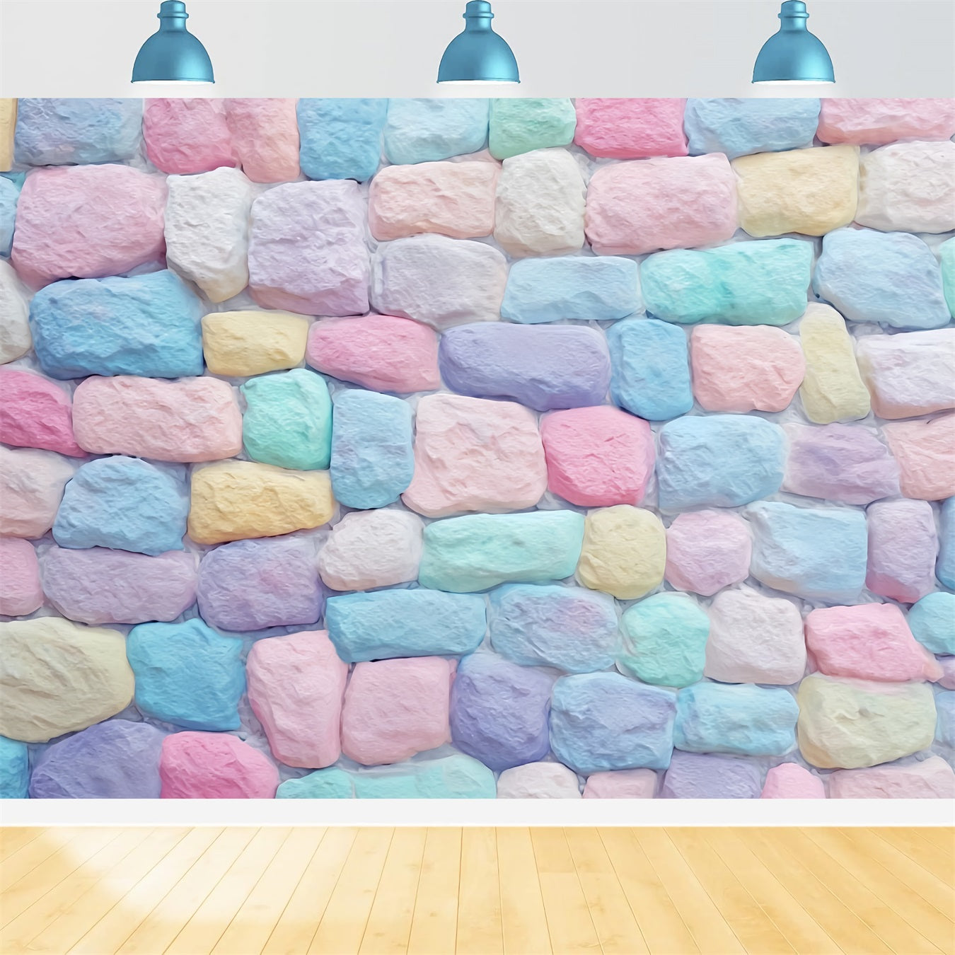 Brick Wall Backdrop Pastel Stone Pattern Wall Brick Backdrop UK TWW59-168