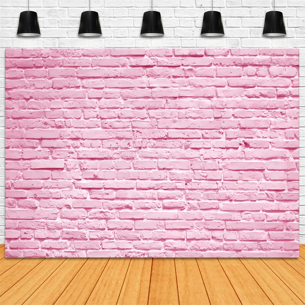 Brick Photo Backdrop Soft Pink Painted Wall Brick Wall Backdrop UK TWW59-169