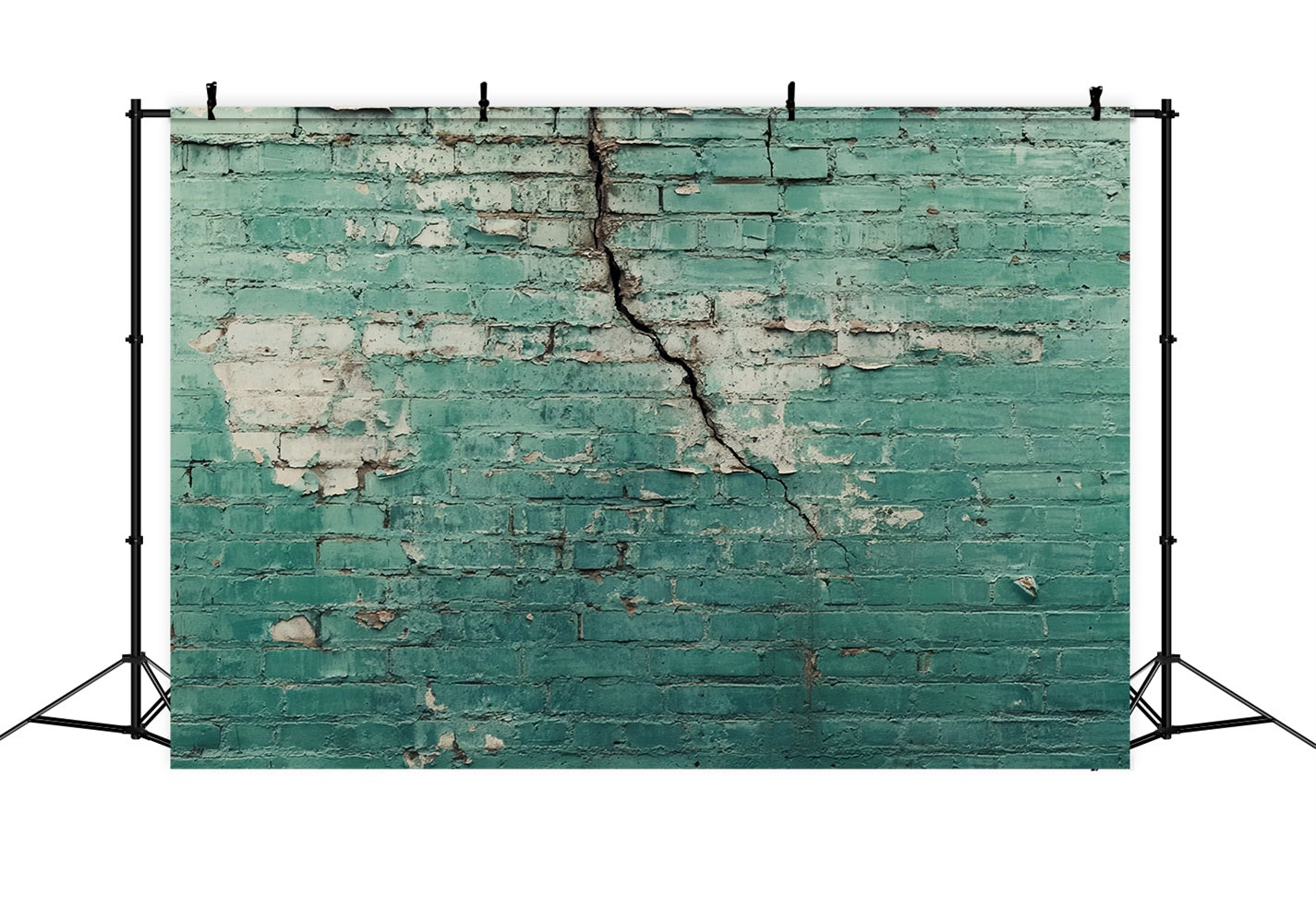 Brick Wall Photo Backdrop Aged Green Cracked Wall Brick Backdrop UK TWW59-171