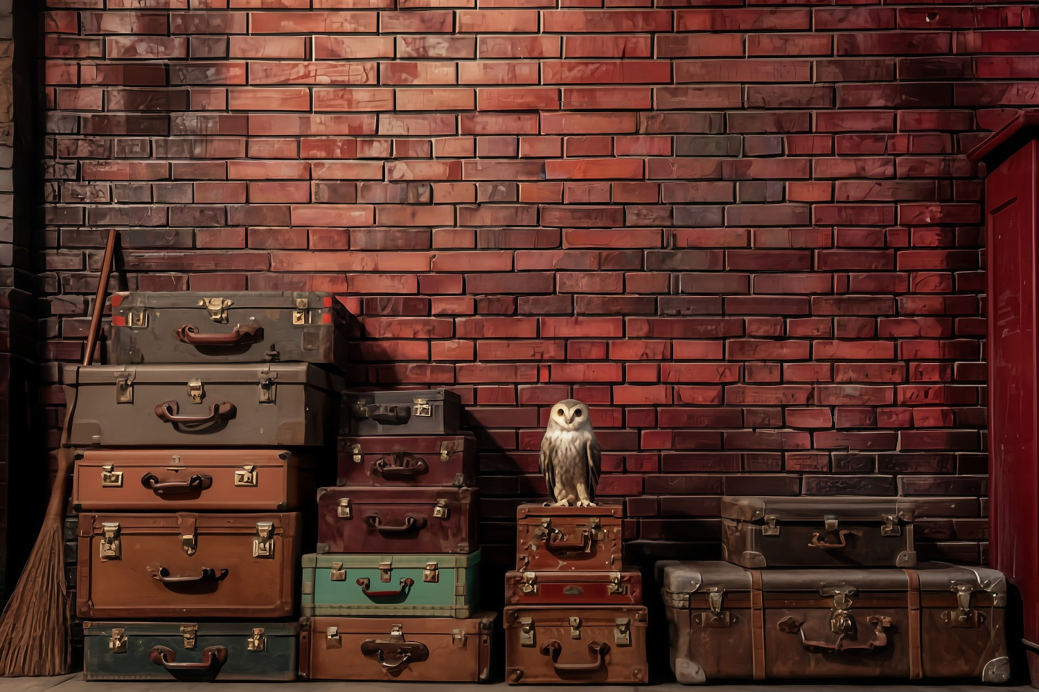 Brick Photography Backdrop Luggage Stacked Red Wall Brick Backdrops UK TWW59-175