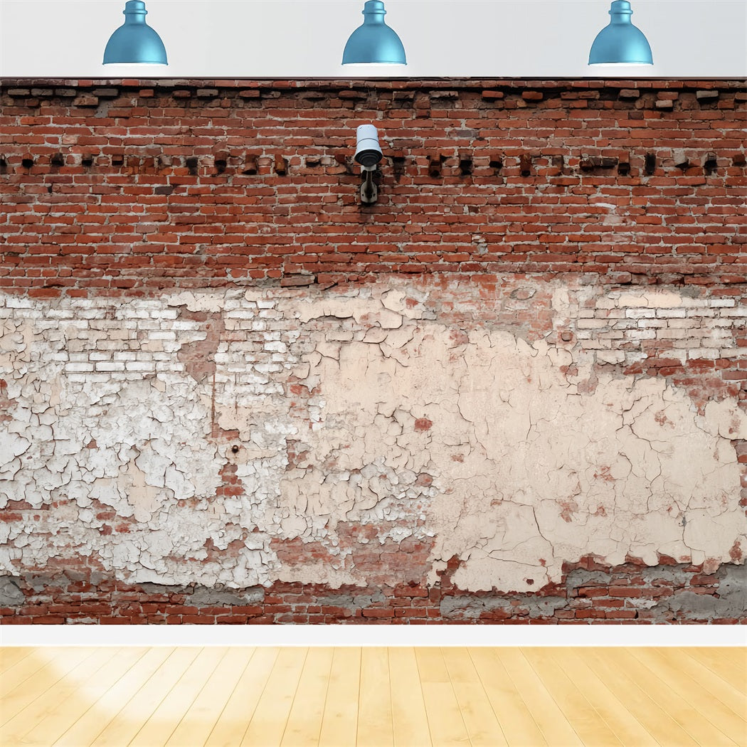 Brick Wall Backdrop Vintage Brick Wall Peeling Paint Brick Backdrop UK TWW59-177