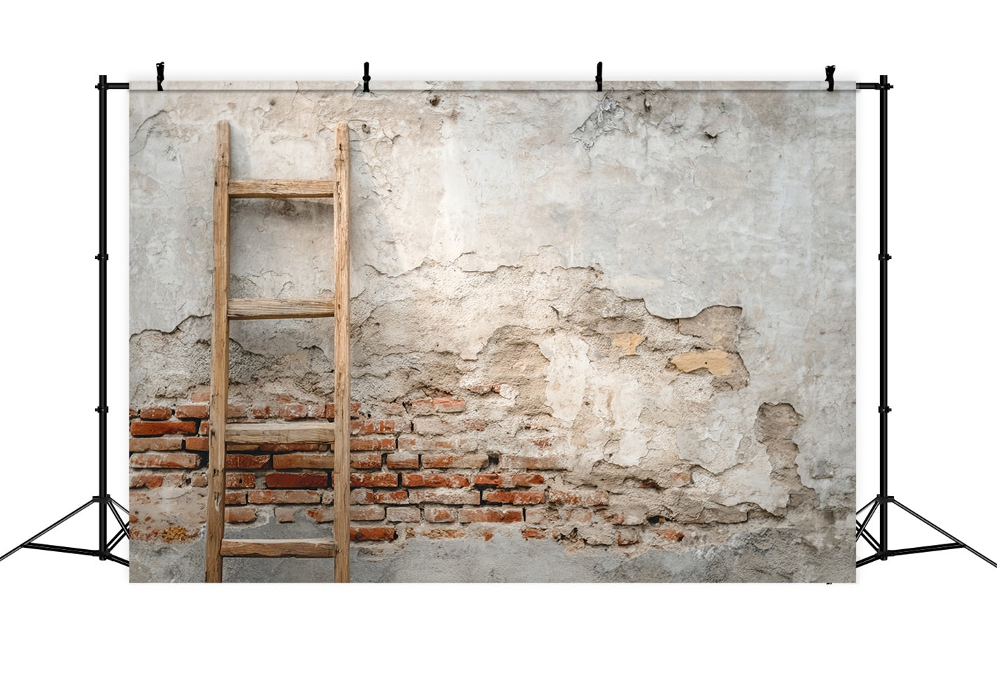 Brick Photography Backdrop Concrete Wall Wood Ladder Brick Backdrop UK TWW59-186