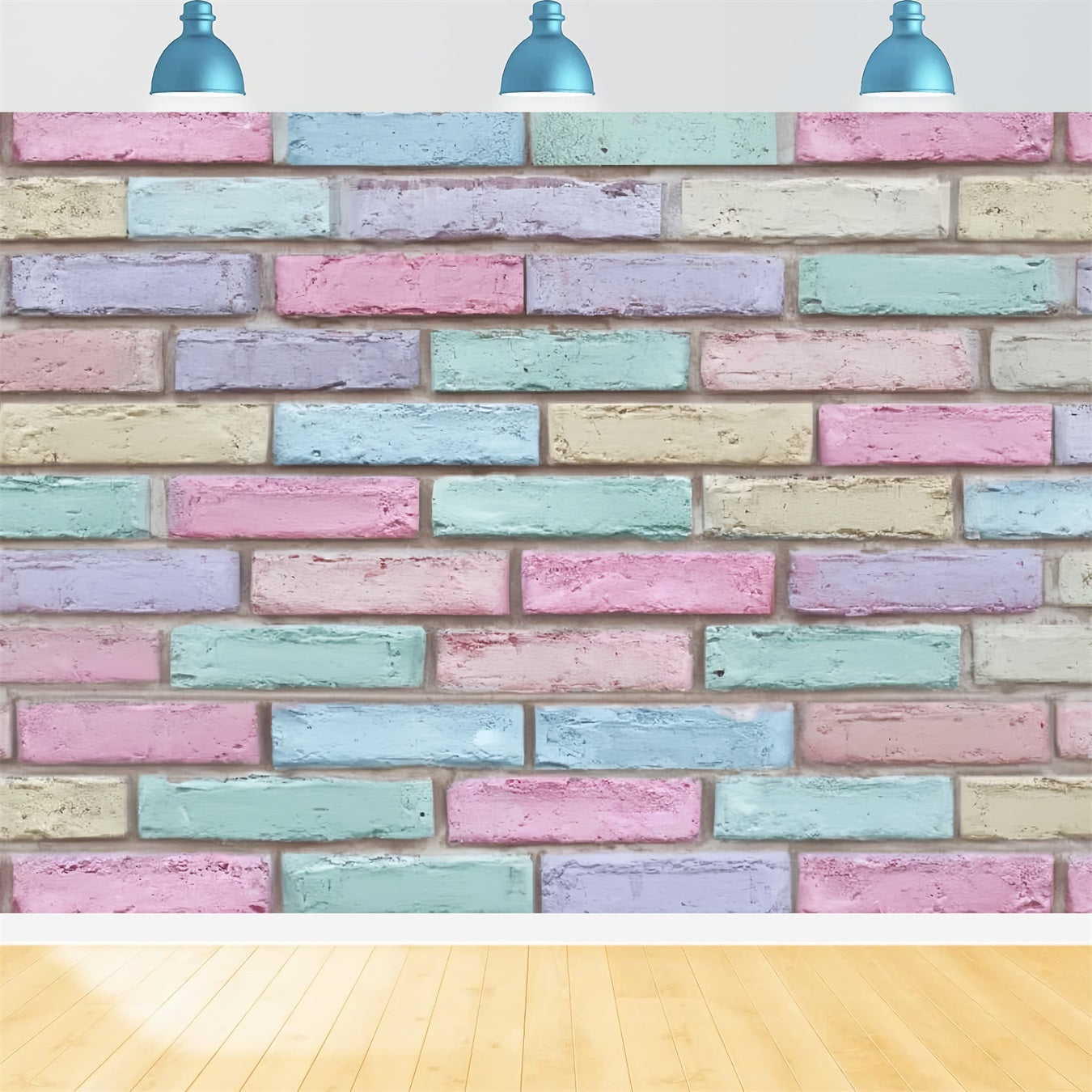 Brick Backdrop Pastel Multicolor Painted Wall Brick Photo Backdrop UK TWW59-189