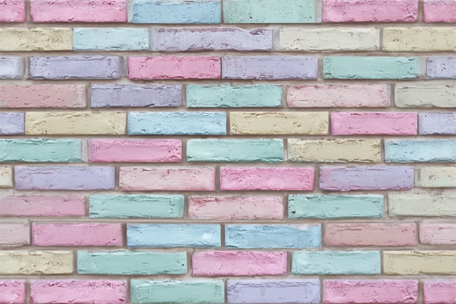 Brick Backdrop Pastel Multicolor Painted Wall Brick Photo Backdrop UK TWW59-189