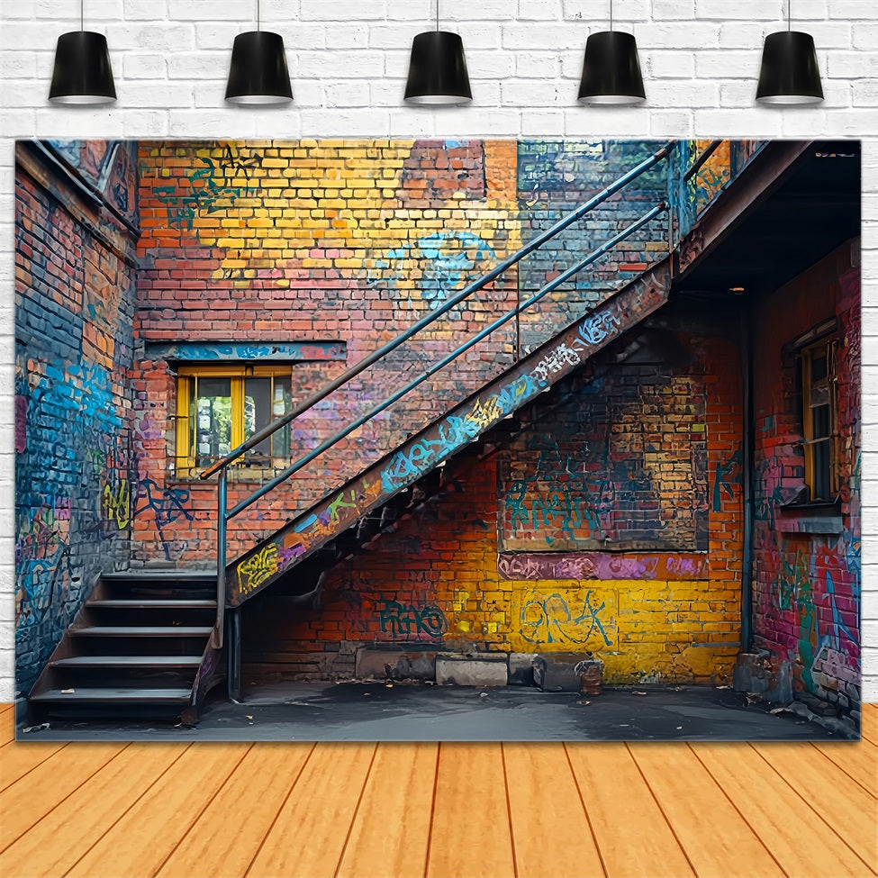Brick Wall Backdrop Urban Graffiti Alley Brick Wall Brick Backdrop UK TWW59-190
