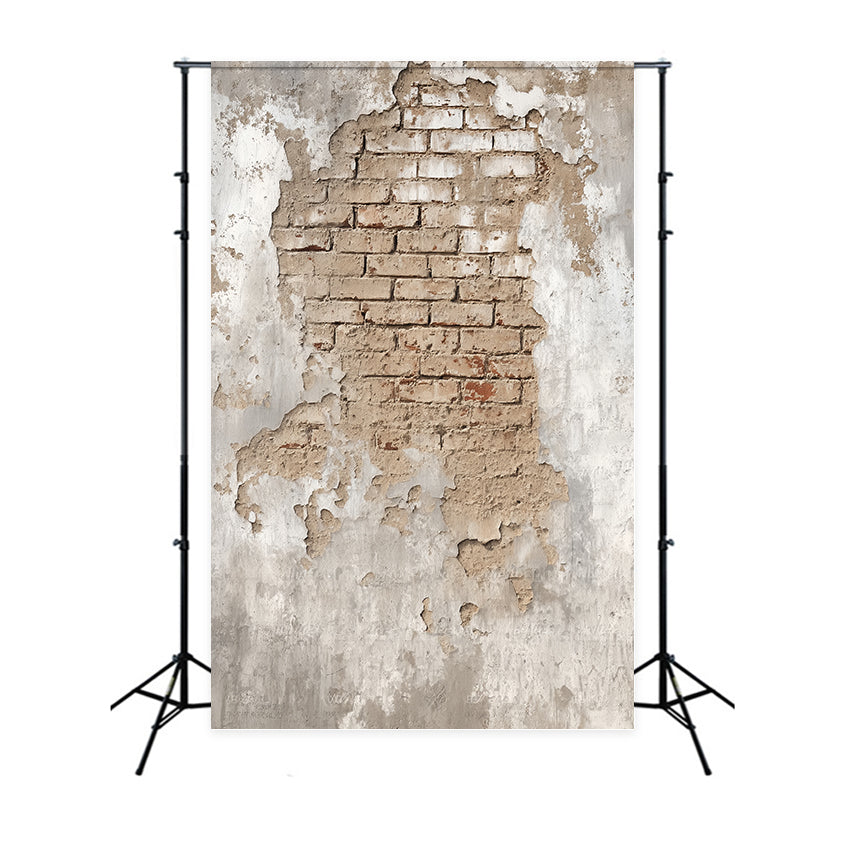 Brick Photo Backdrop Aged Plaster Exposed Brickwork Brick Backdrop UK TWW59-191
