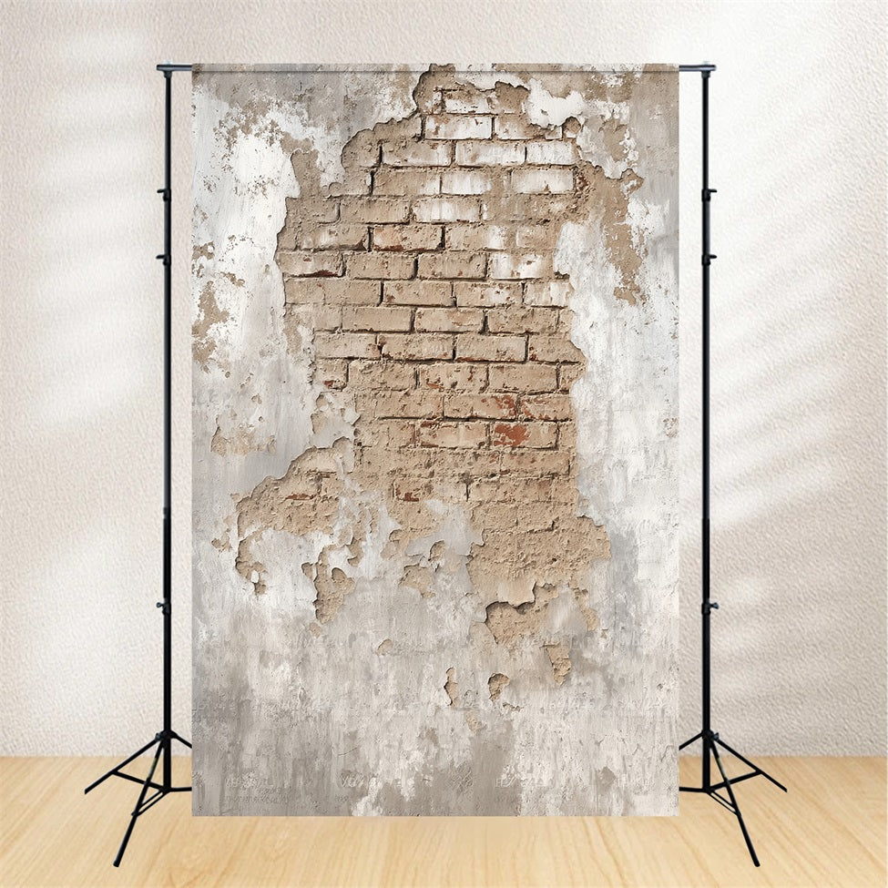 Brick Photo Backdrop Aged Plaster Exposed Brickwork Brick Backdrop UK TWW59-191