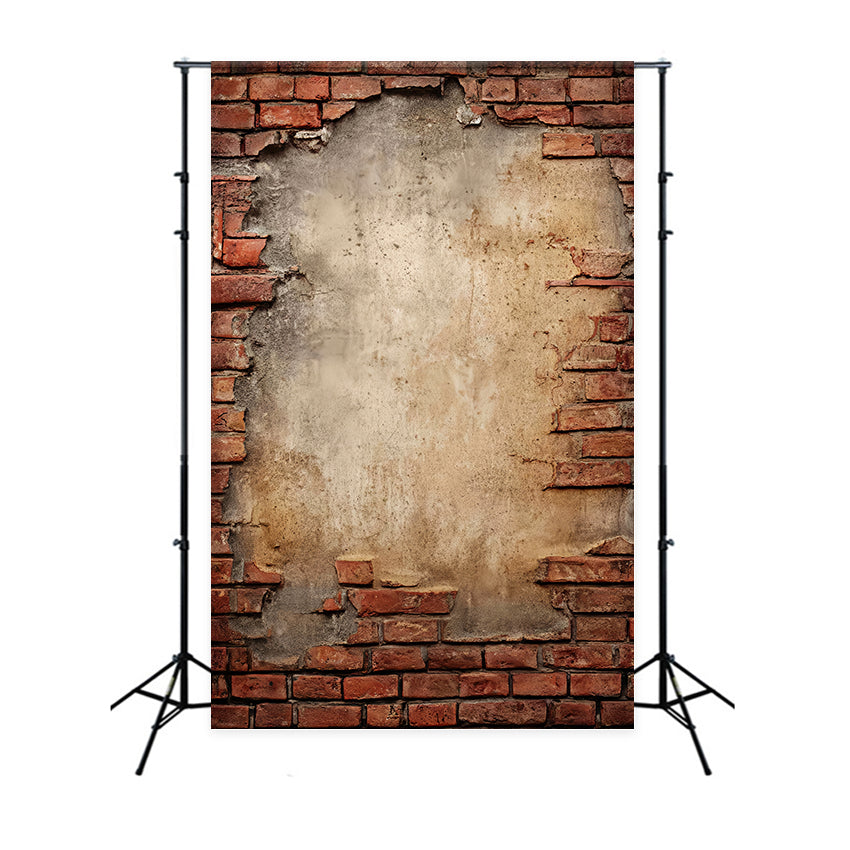 Brick Backdrop Photography Exposed Rustic Plaster Wall Brick Backdrop UK TWW59-193