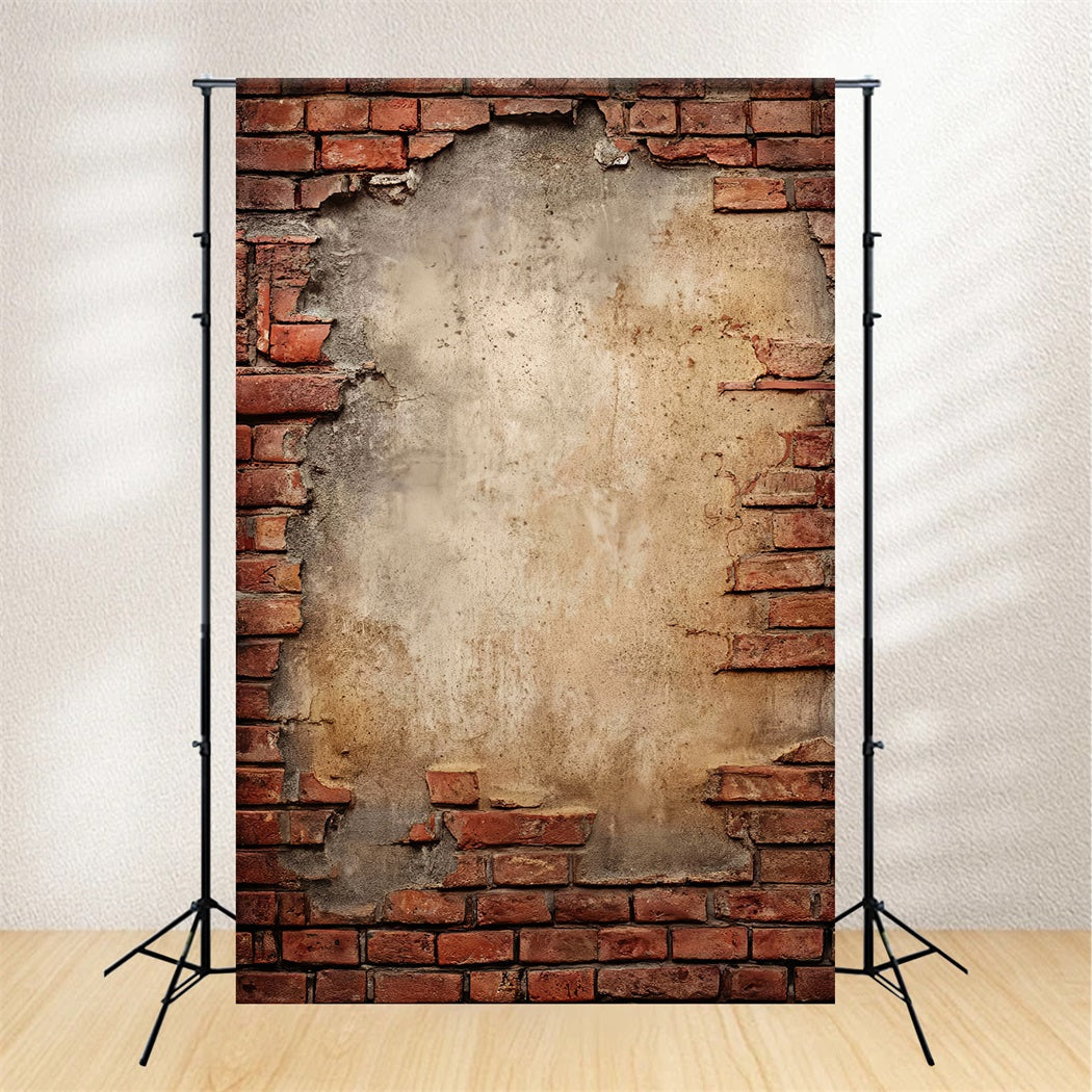 Brick Backdrop Photography Exposed Rustic Plaster Wall Brick Backdrop UK TWW59-193