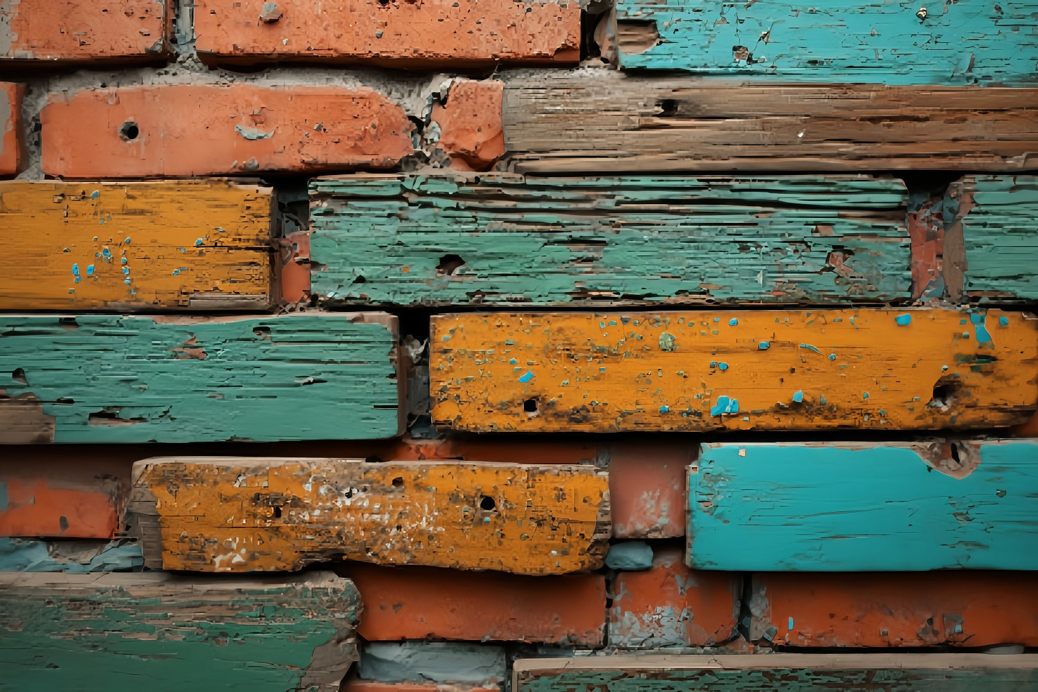 Brick Backdrops Weathered Painted Wooden Wall Brick Wall Photo Backdrop UK TWW59-194