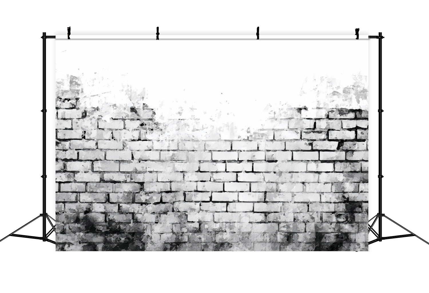 Brick Photography Backdrop Black White Watercolor Wall Brick Backdrops UK TWW59-196